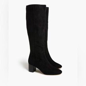 NEW J.Crew Knee High Heeled Black Boots Women 10 BT279 Side Zip Block Heel